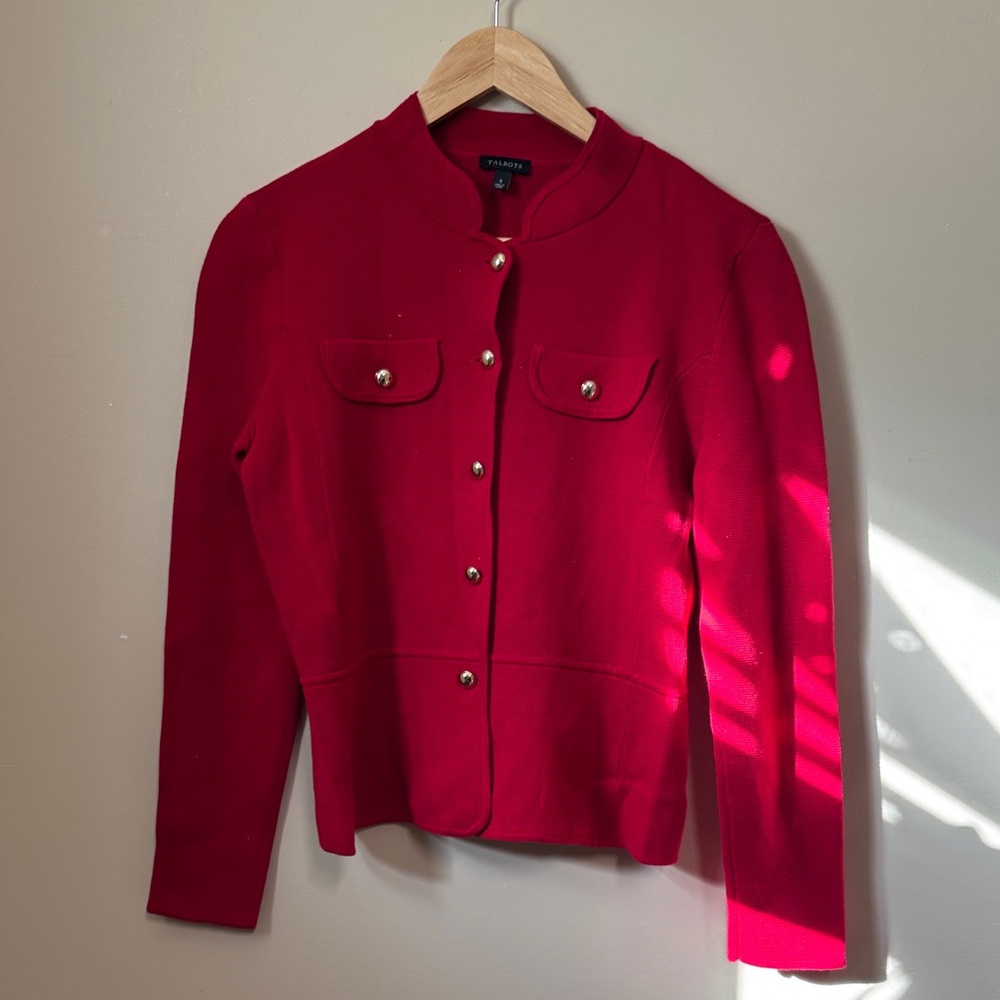 Talbots Button-Front Knit Jacket - image 1